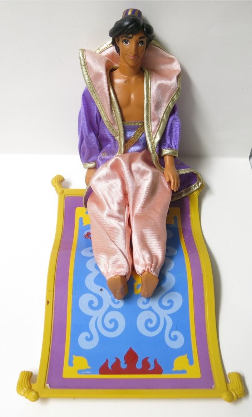 Disney Aladdin Doll and Magic Carpet 1993 Mattel Movie Vintage Toys Collectibles
